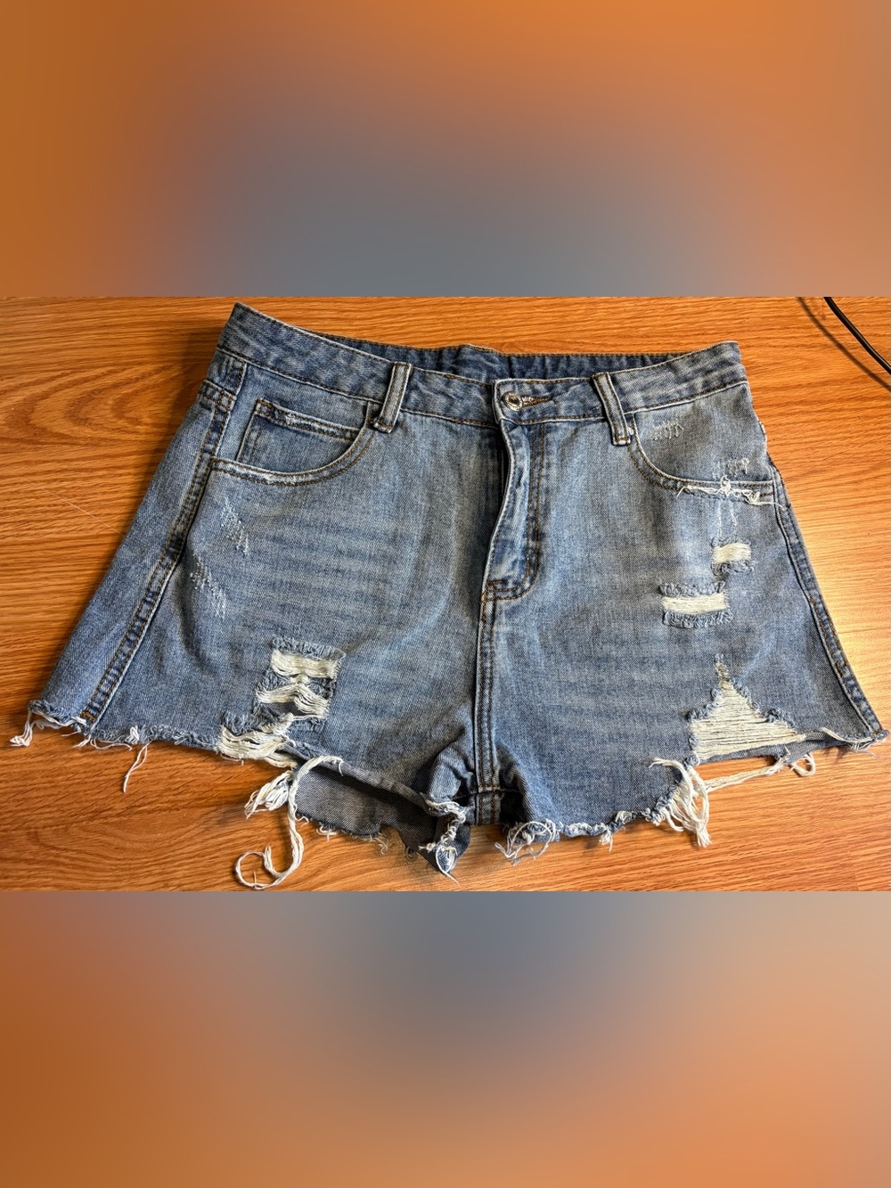 SHEIN Blue Denim Label Detail